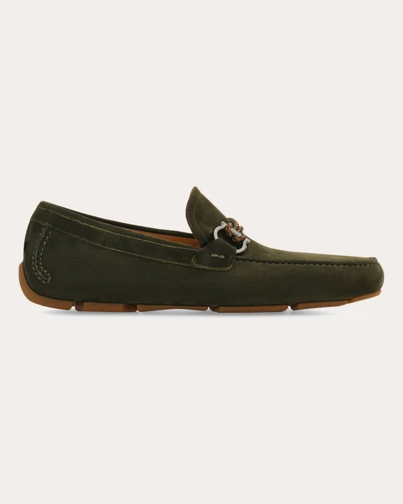 Ferragamo Herren Driver-Mokassin mit Gancini-Ornament Grün Größe Grün