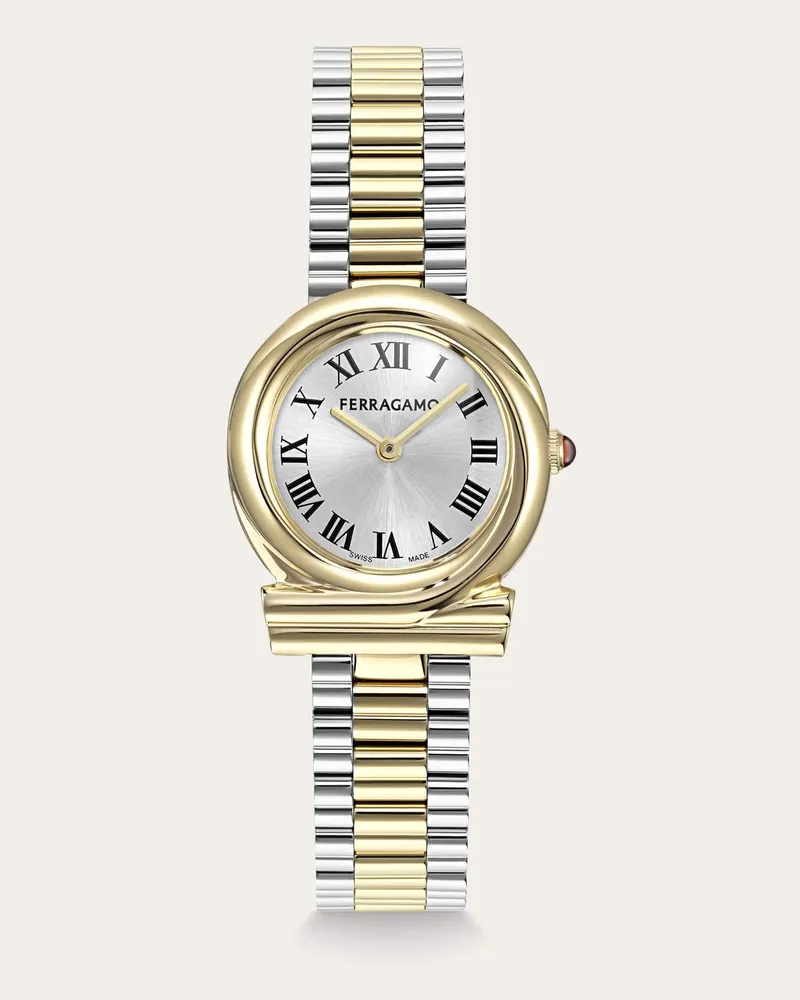 Ferragamo Damen Gancini Twisted Uhr Weiß Weiß