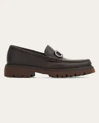 Ferragamo Loafer in Mokassin Machart mit Gancini Ornament Braun