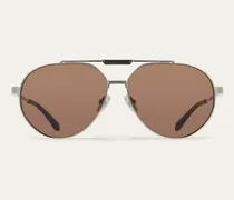 Herren Pilot-Sonnenbrillen Gold