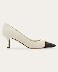 Ferragamo Pumps mit Gancini Ornament Weiß