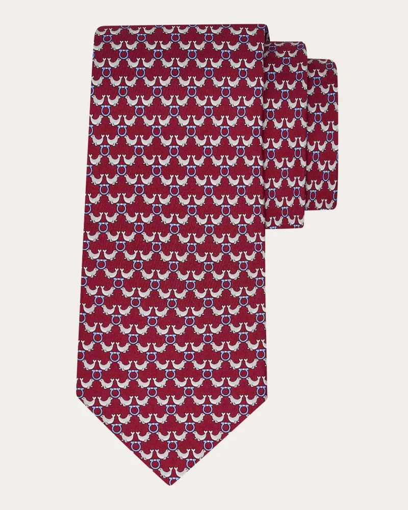 Ferragamo Herren Seidenkrawatte mit Zirkus-Print Rot Rot