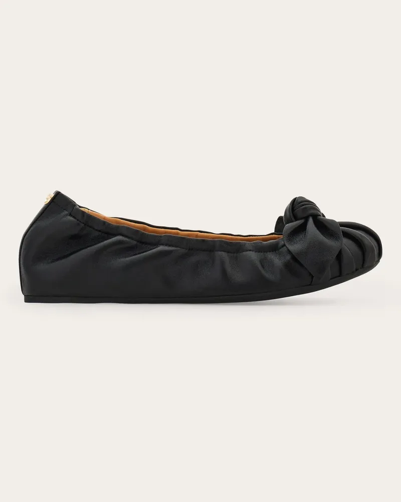 Ferragamo Damen Ballerina mit Schleife Schwarz Größe 5 Schwarz