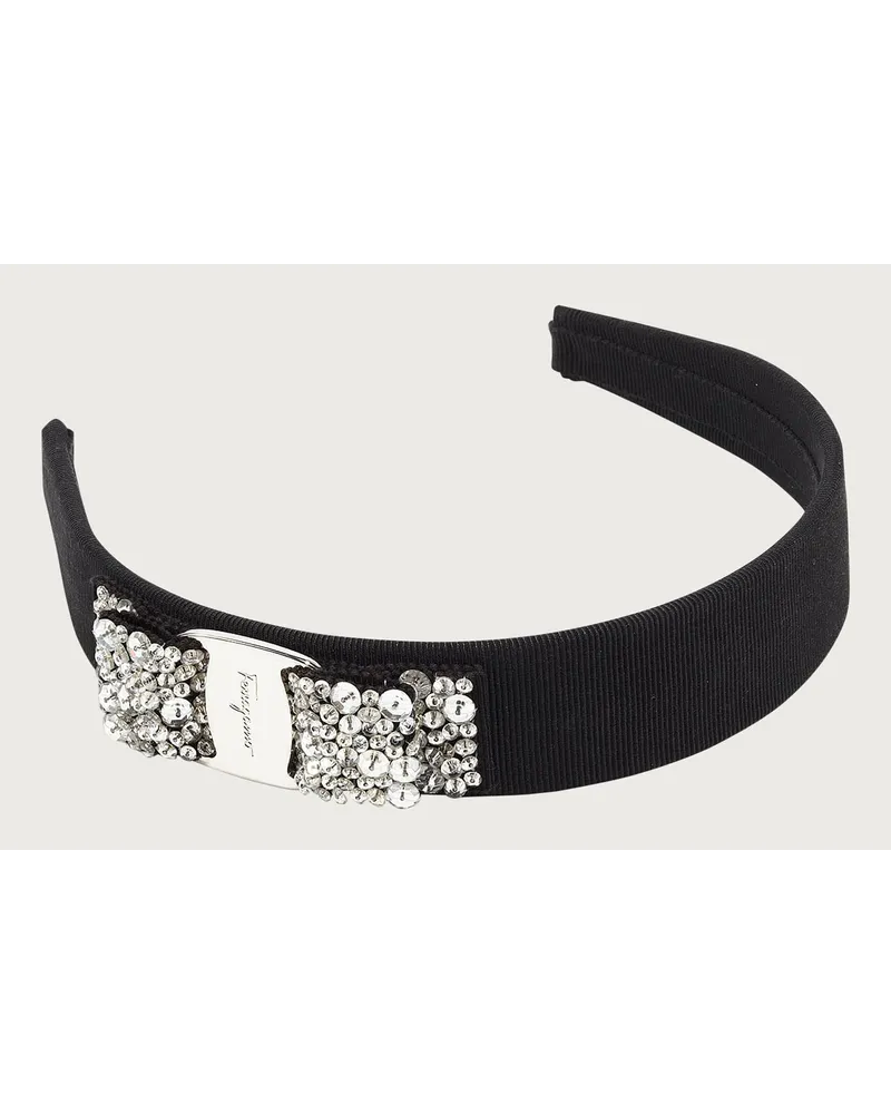 Ferragamo Damen Stirnband mit Vara-Schleife Schwarz Schwarz