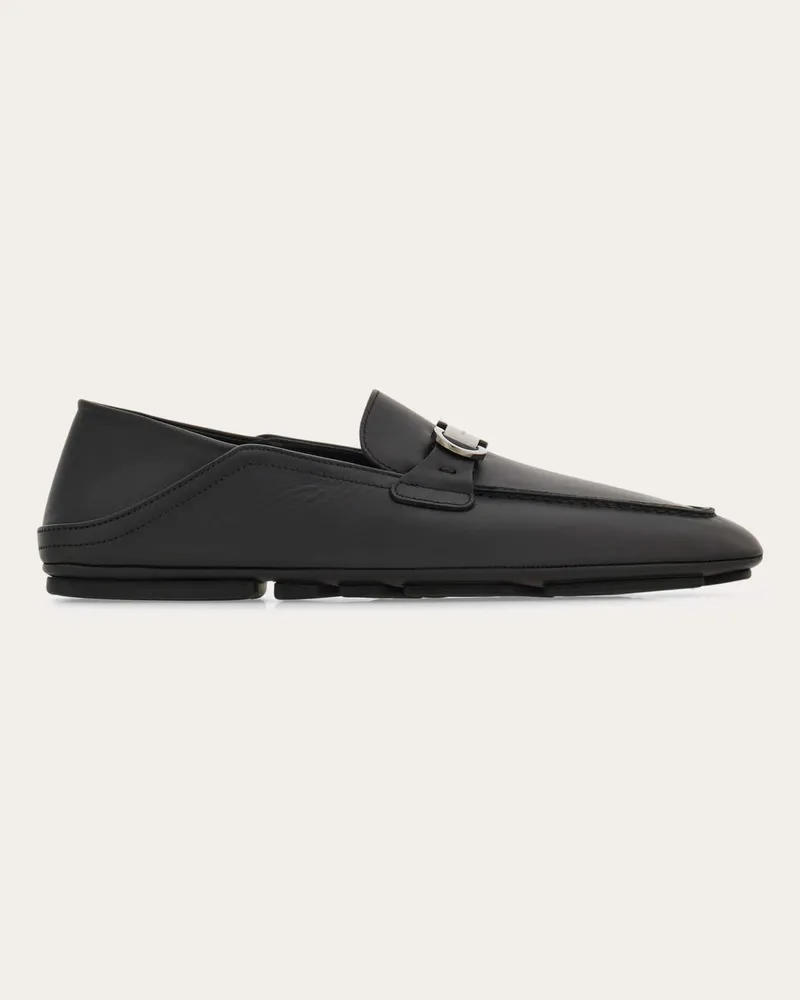 Ferragamo Herren Hybrider Driver-Mokassin mit Gancini-Ornament Schwarz Größe Schwarz