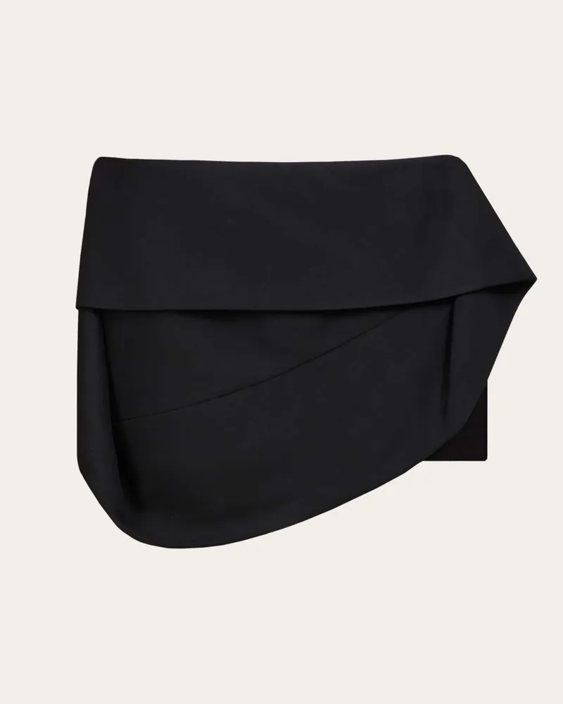 Ferragamo Damen Minirock mit Schößchen Schwarz Schwarz