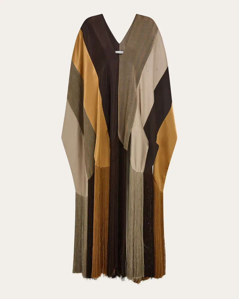 Ferragamo Damen Patchwork-Poncho Braun Braun