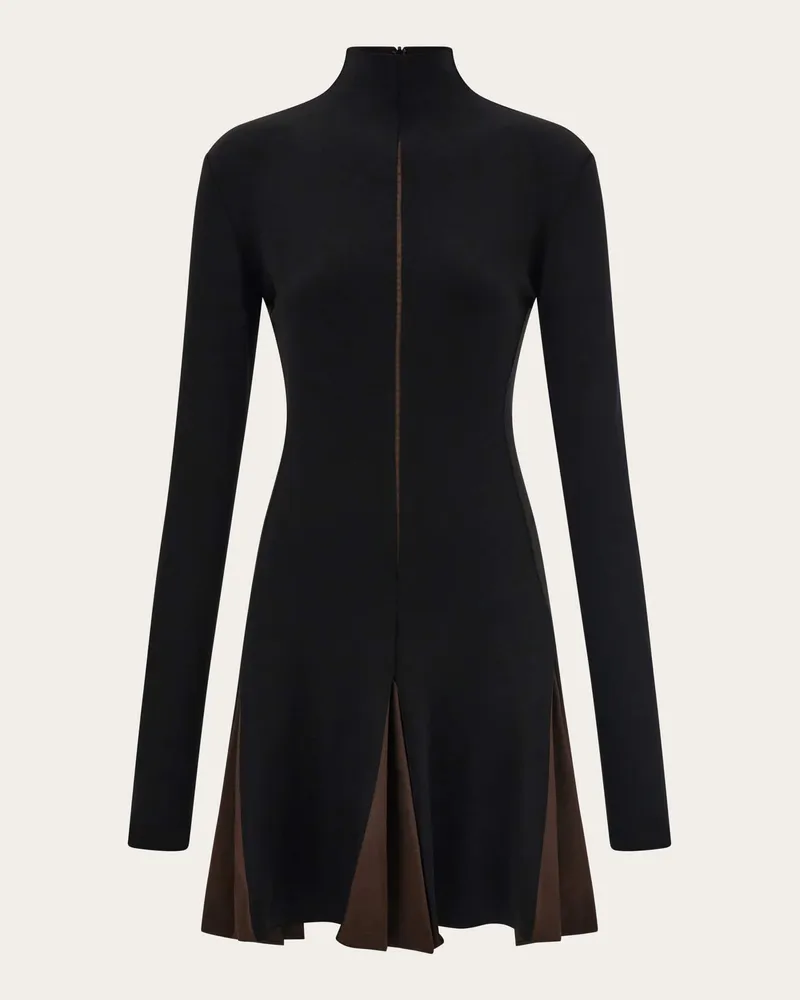 Ferragamo Damen Kurzes Kleid Schwarz Schwarz