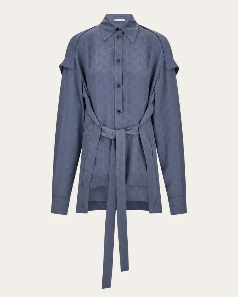 Ferragamo Damen Bluse Ferragamo-Monogram Blau Blau