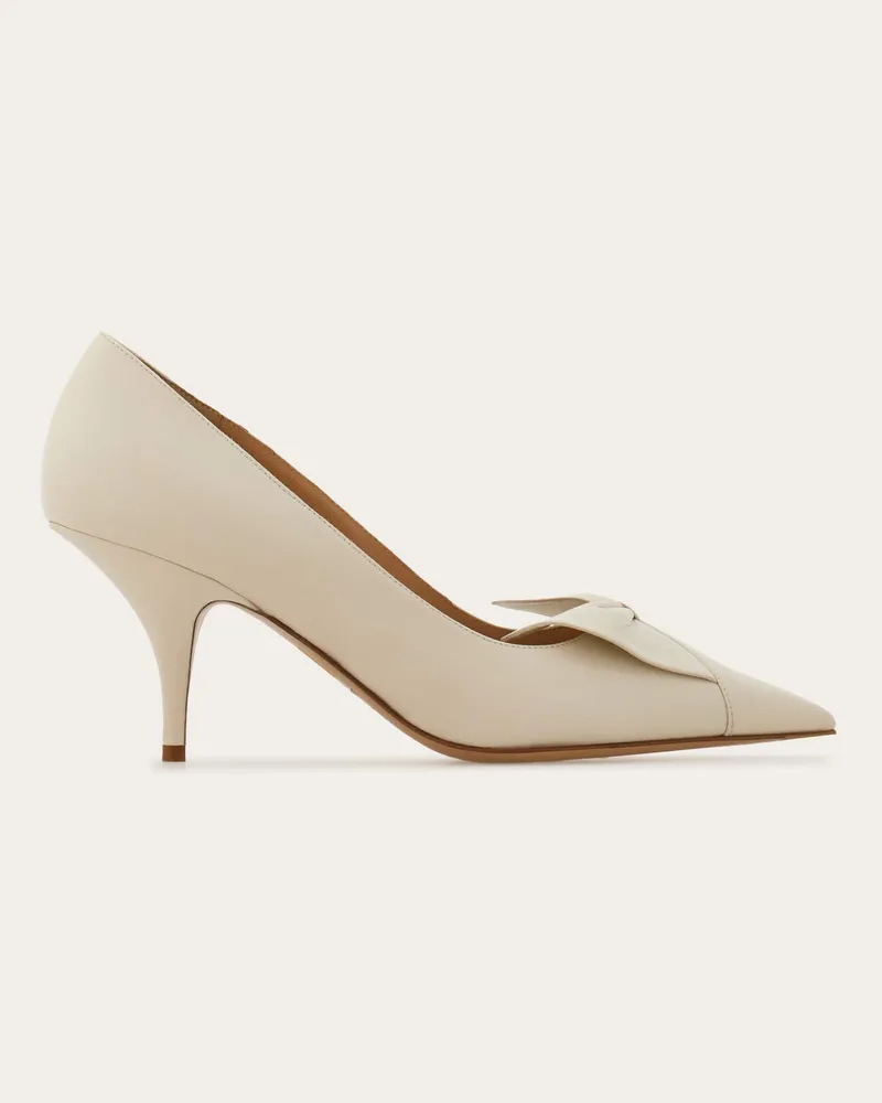 Ferragamo Damen Pumps soft mit Schleife Weiß Größe Weiß