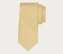 Herren Seidenkrawatte mit Gancini square-Print Gelb