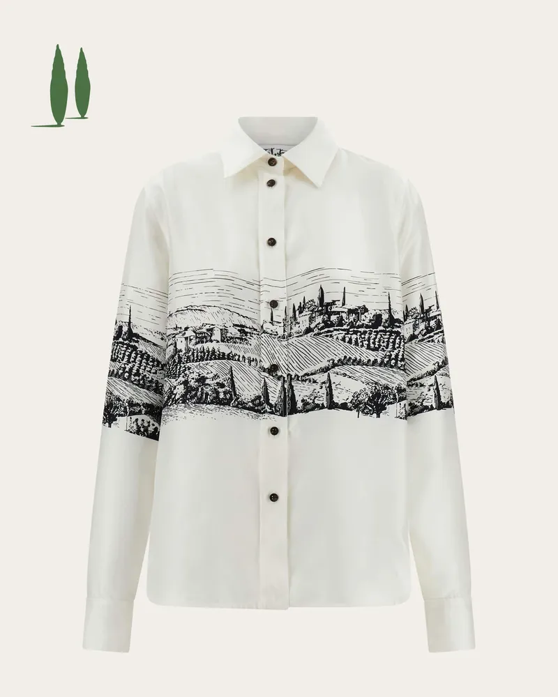 Ferragamo Damen Back to Earth - Seidenbluse Weiß Weiß