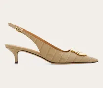 Damen Maxi Gancini Slingback Beige Größe