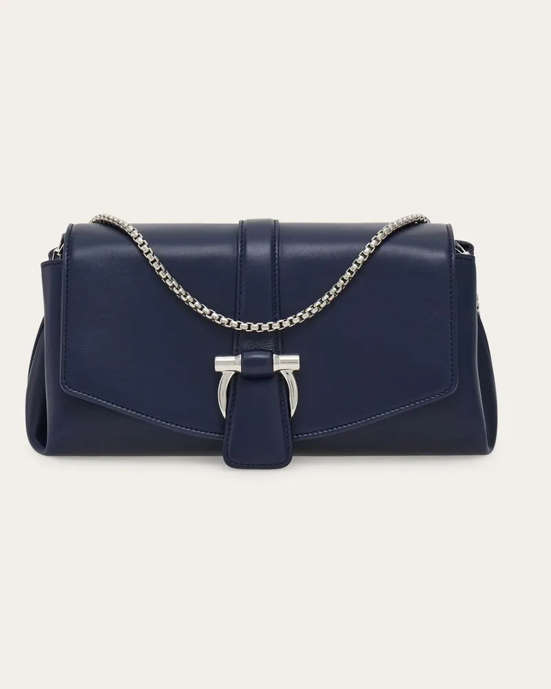 Ferragamo Damen Umhängetasche mit Klappe (XS) Blau Blau