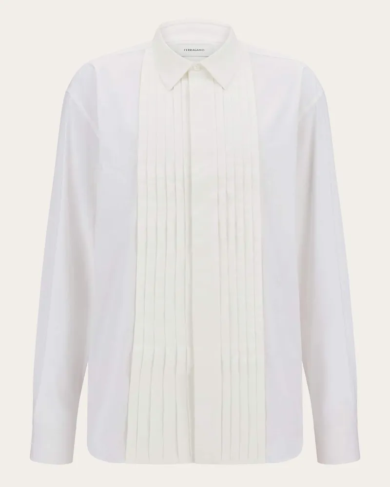 Ferragamo Herren Smokinghemd Weiß Weiß