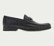 Herren Loafer in Mokassin-Machart mit Gancini-Ornament Schwarz Größe
