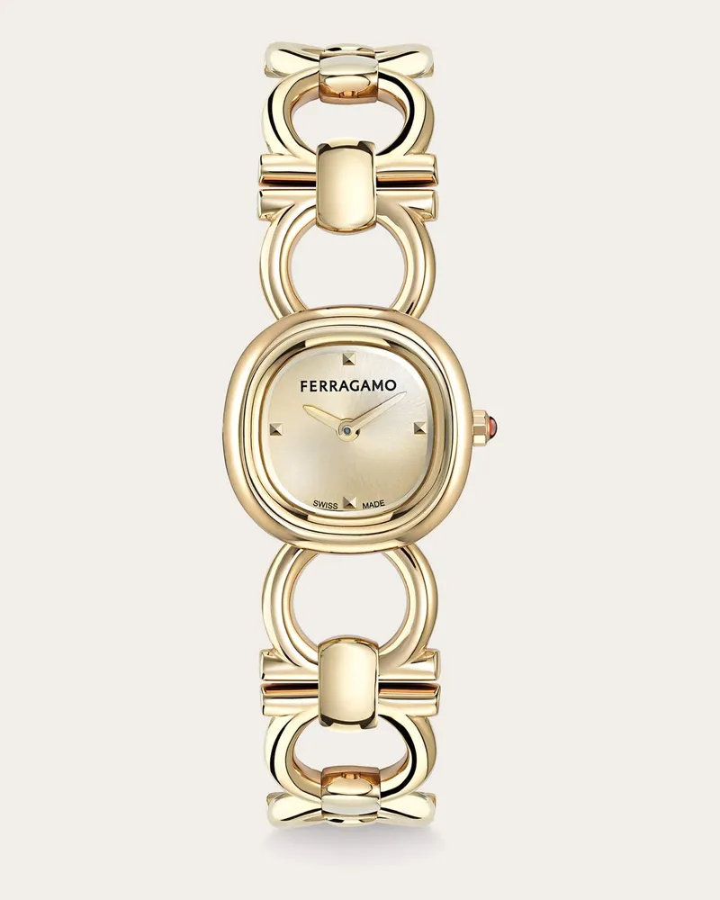 Ferragamo Damen Double Gancini Mini Uhr Gelb Gelb