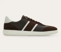 Herren Low-Top-Sneaker mit Signatur Braun Größe