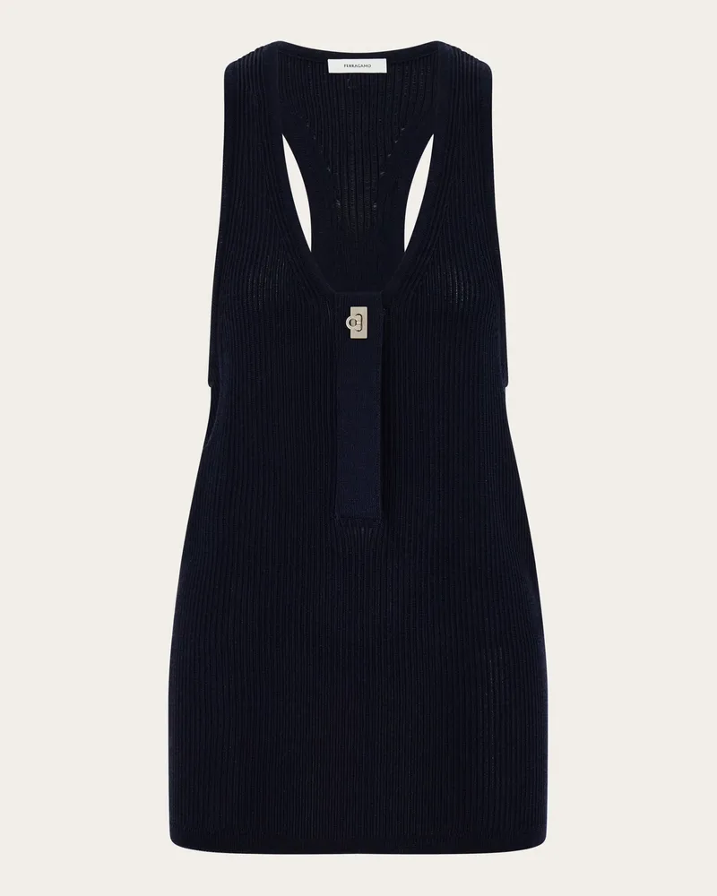 Ferragamo Damen Stricktop Blau Blau