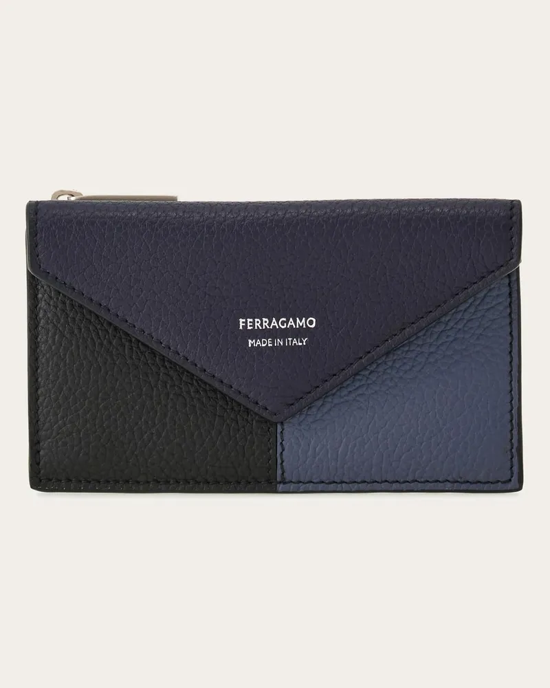 Ferragamo Herren Kreditkartenetui mit Farbblock Blau Blau