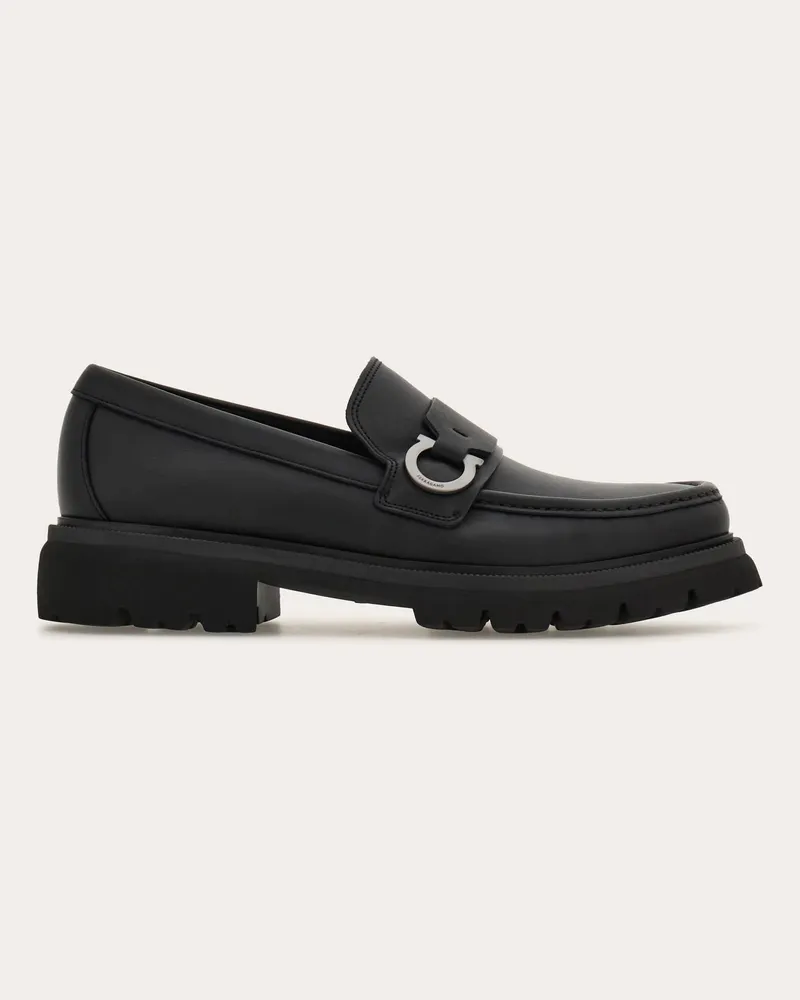 Ferragamo Herren Loafer mit Gancini-Ornament Schwarz Größe Schwarz