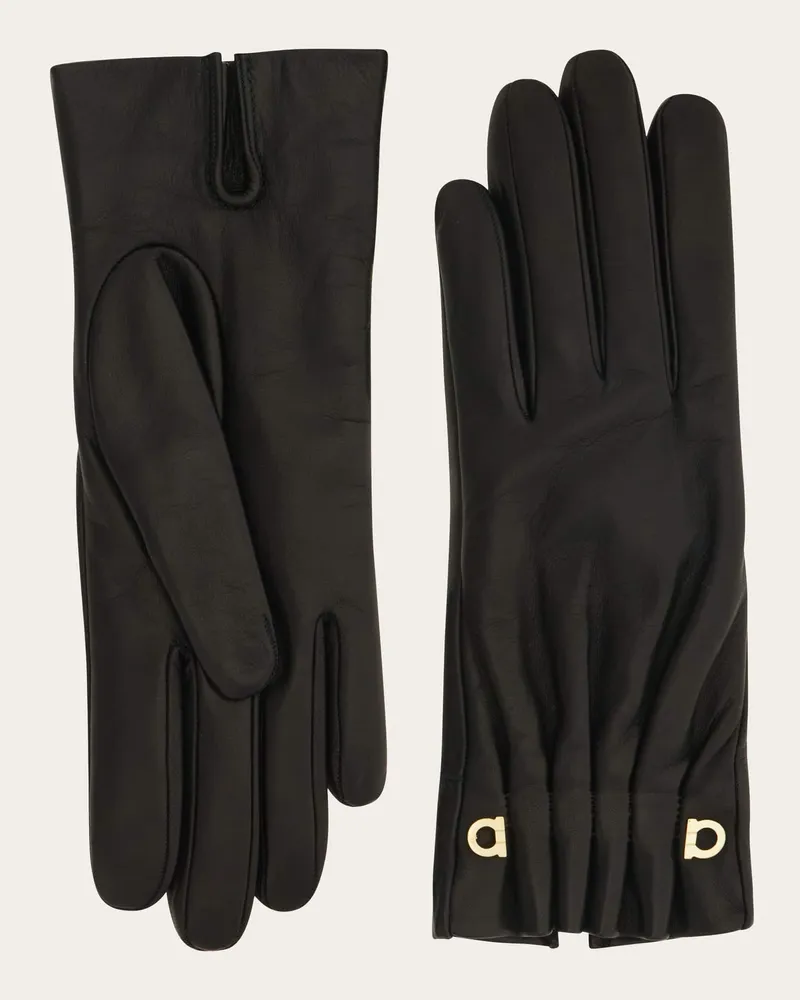 Ferragamo Damen Gefütterte Handschuhe Schwarz Schwarz