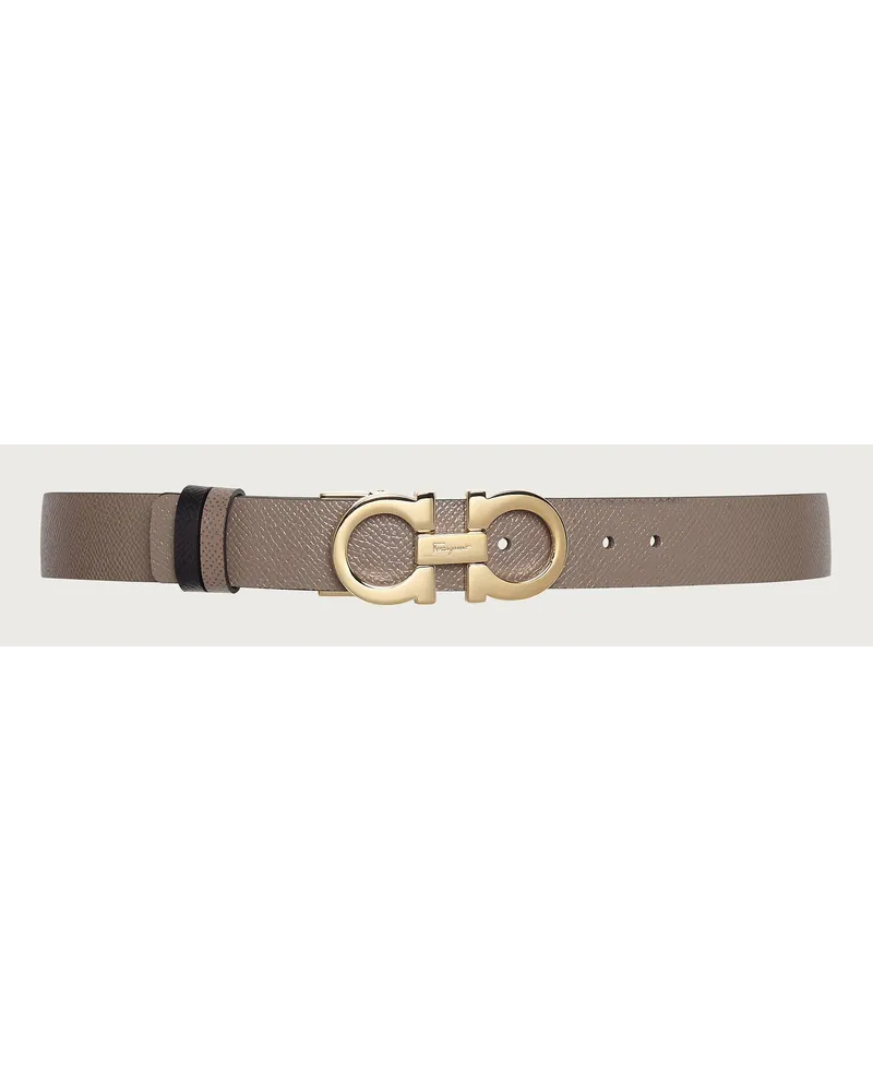 Ferragamo Damen Verstellbarer Gancini-Wendegürtel Braun Braun