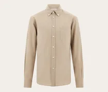 Herren Oberhemd Ferragamo-Monogram Beige