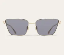 Damen Schmetterlings-Sonnenbrillen Gold