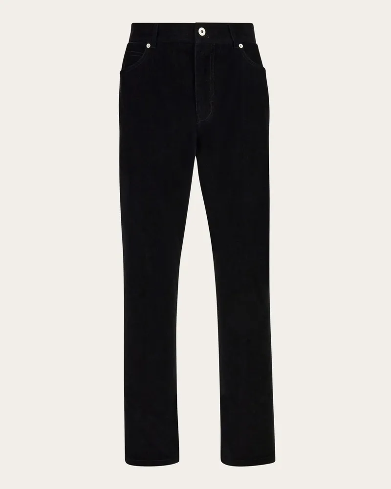 Ferragamo Herren Hose aus Cordsamt Schwarz Schwarz