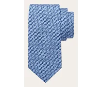 Herren Seidenkrawatte mit Flechtwerk-Print Blau