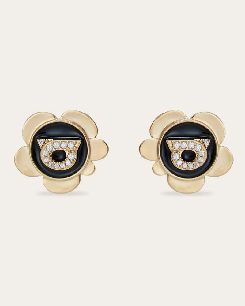 Ferragamo Damen Ohrringe mit Gancini-Anhänger Gold Gold