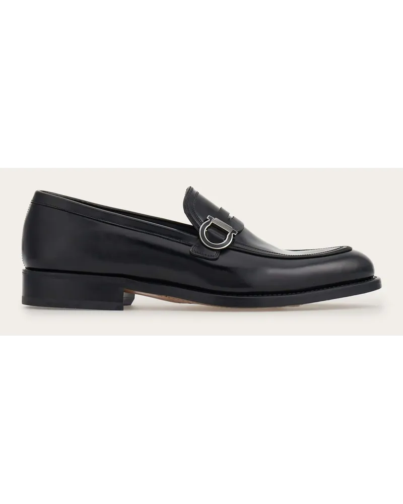Ferragamo Herren Loafer in Mokassin-Machart mit Gancini-Ornament Schwarz Größe Schwarz