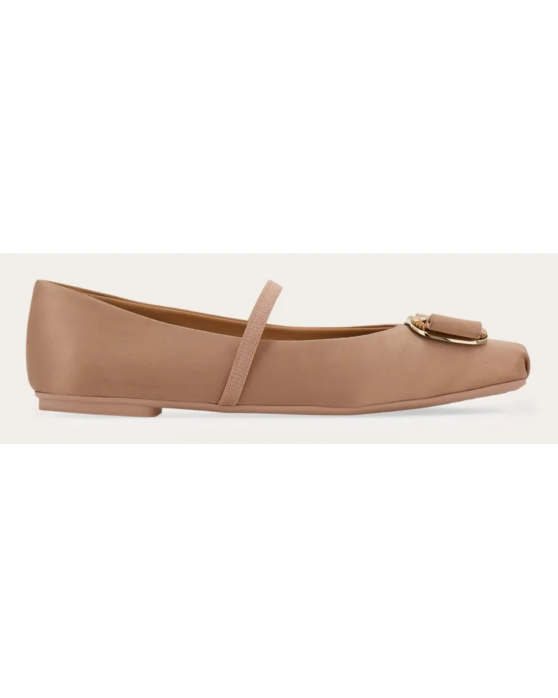 Ferragamo Damen Ballerina New Vara Plate Rosa Größe 5 Rosa