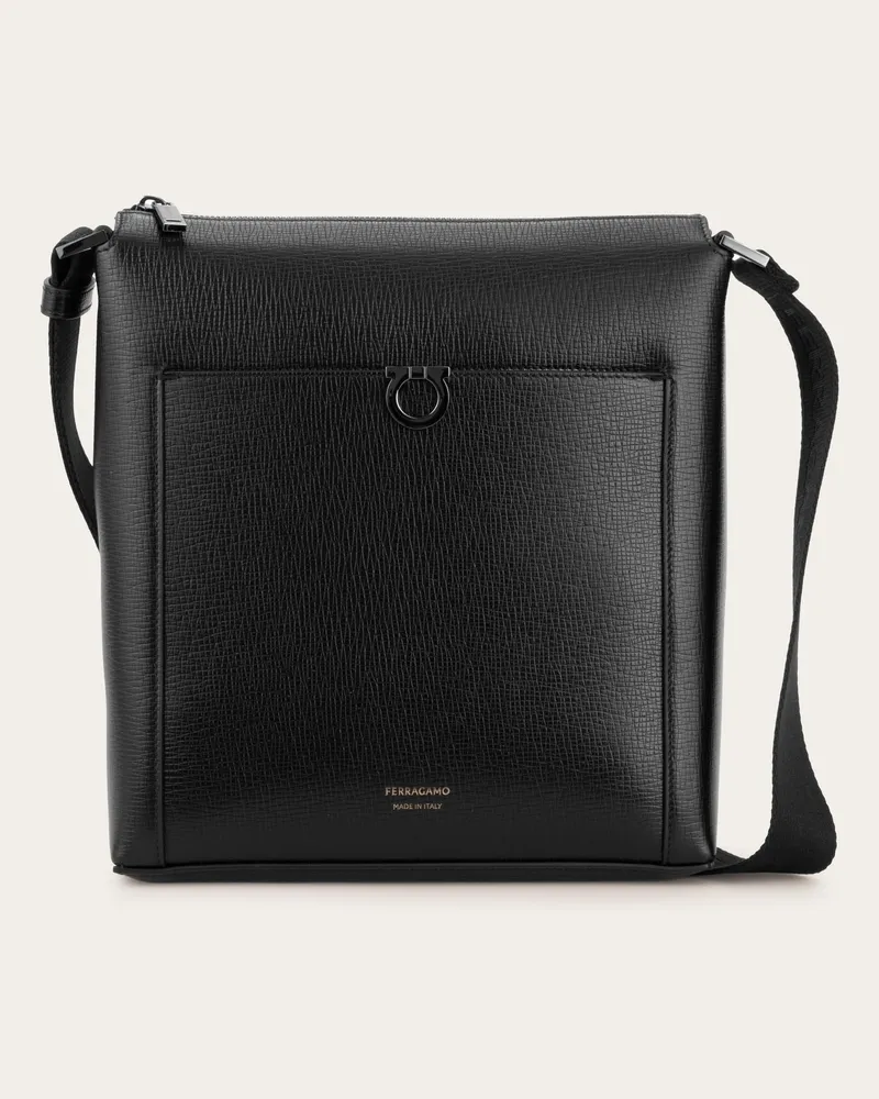 Ferragamo Herren Gacini Umhängetasche Schwarz Schwarz