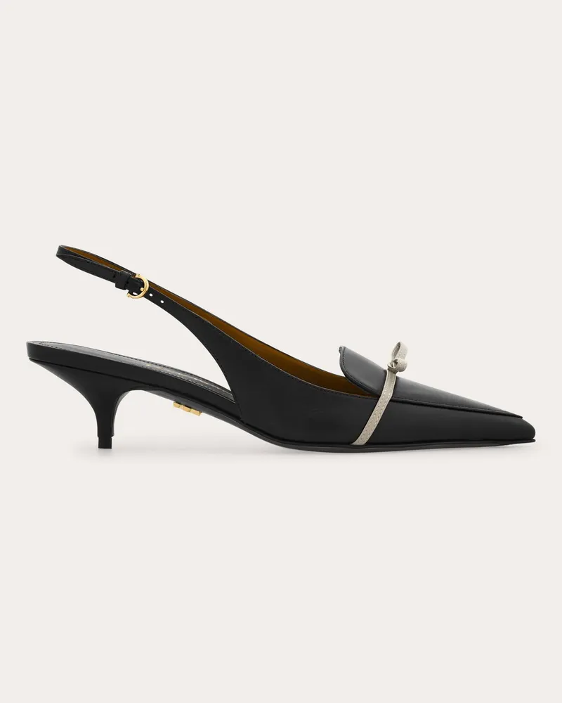Ferragamo Damen Slingback mit Mini Bow Schwarz Größe Schwarz