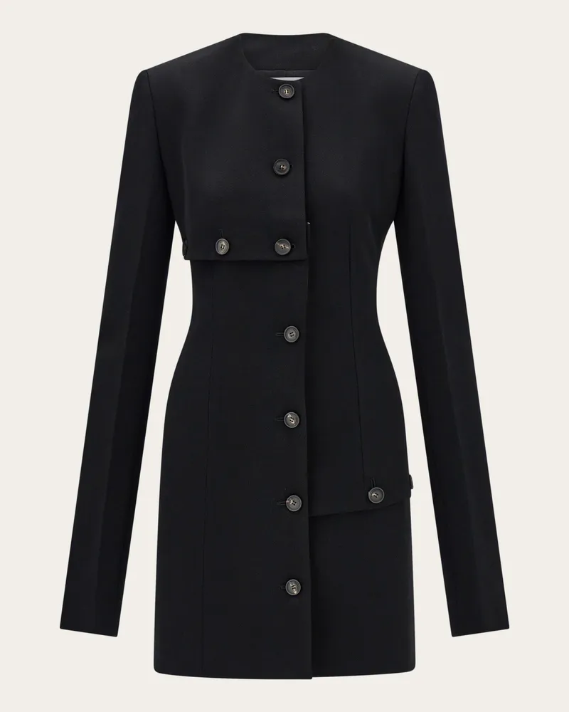 Ferragamo Damen Jacke mit Knöpfen Schwarz Schwarz