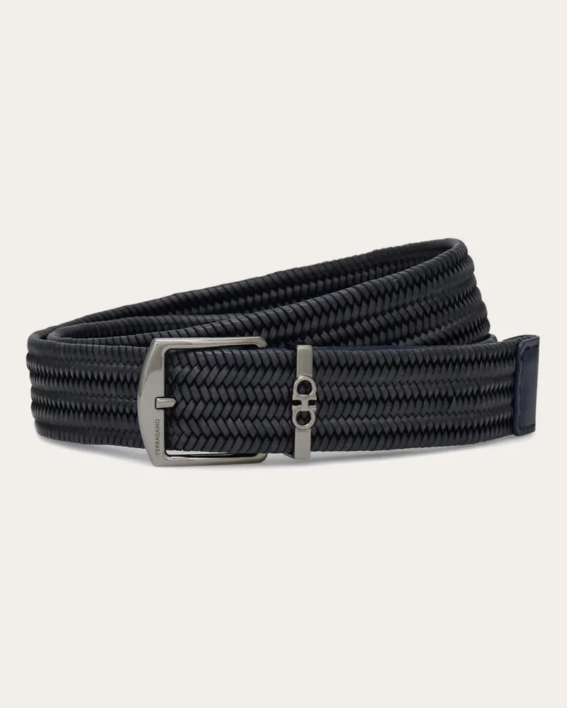 Ferragamo Herren Flechtgürtel Blau Blau