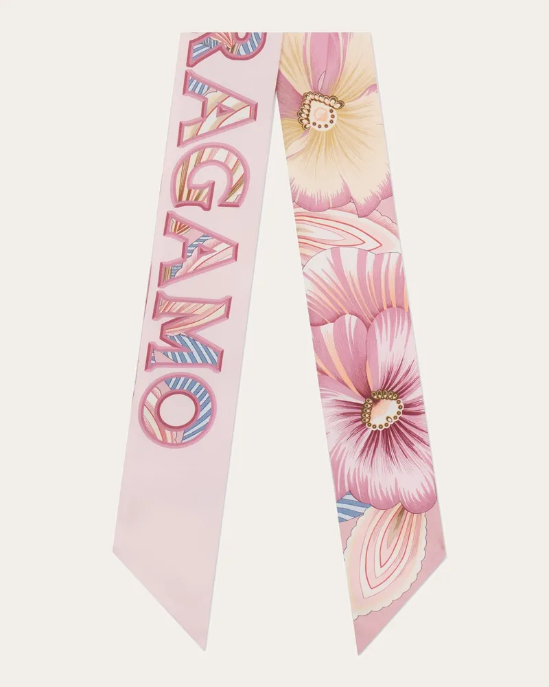 Ferragamo Damen Bandeau-Tuch mit Brezza-Print Rosa Rosa