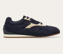 Herren Sneaker aus Veloursleder Blau Größe
