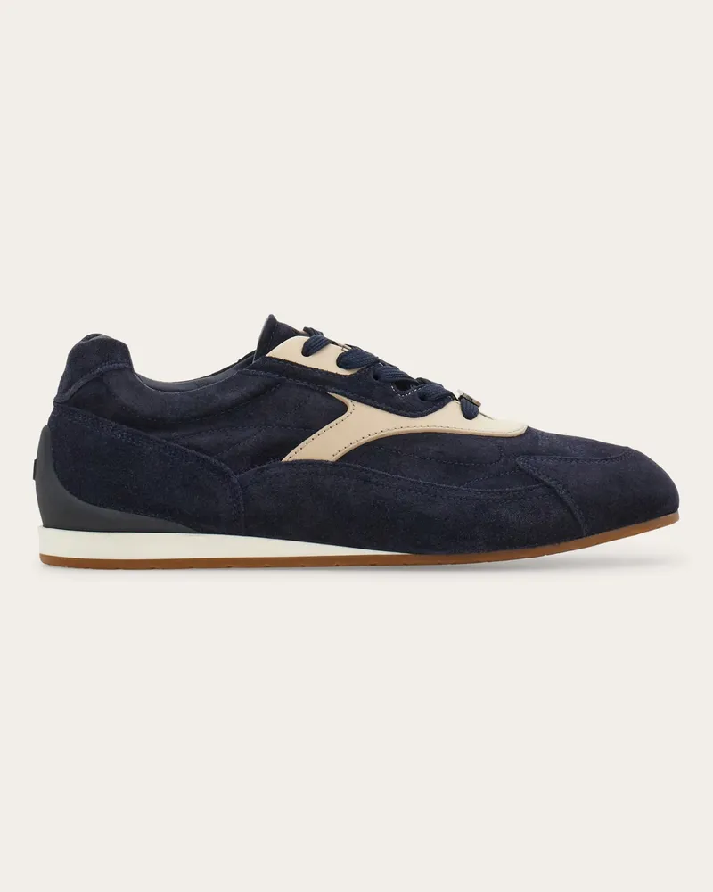 Ferragamo Herren Sneaker aus Veloursleder Blau Größe Blau