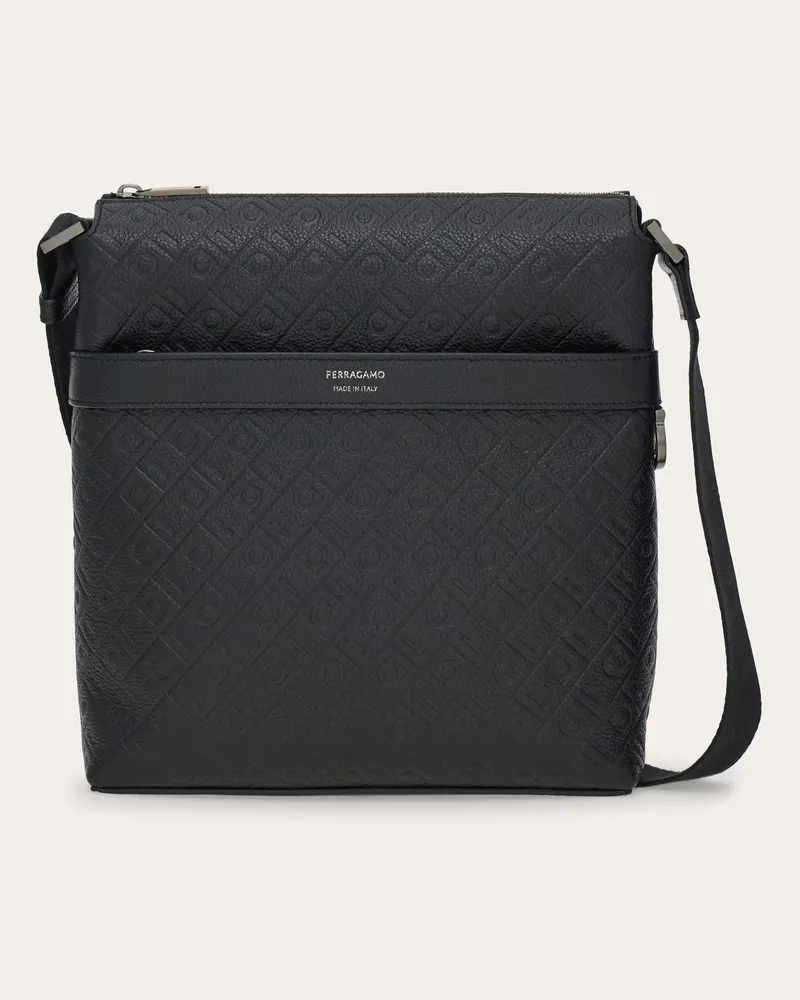 Ferragamo Herren Ferragamo Monogram Messenger-Tasche Schwarz Schwarz