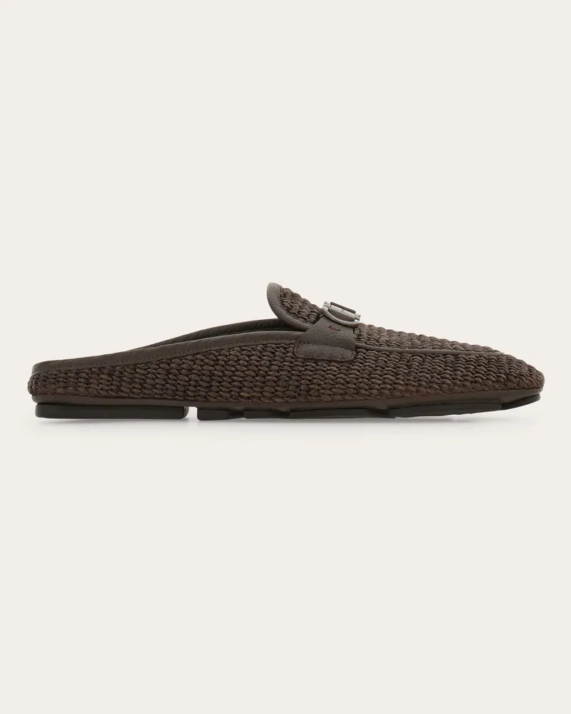 Ferragamo Herren Mule mit Gancini-Ornament Braun Größe Braun