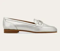 Damen Loafer mit Gancini-Ornament Silber Größe 5