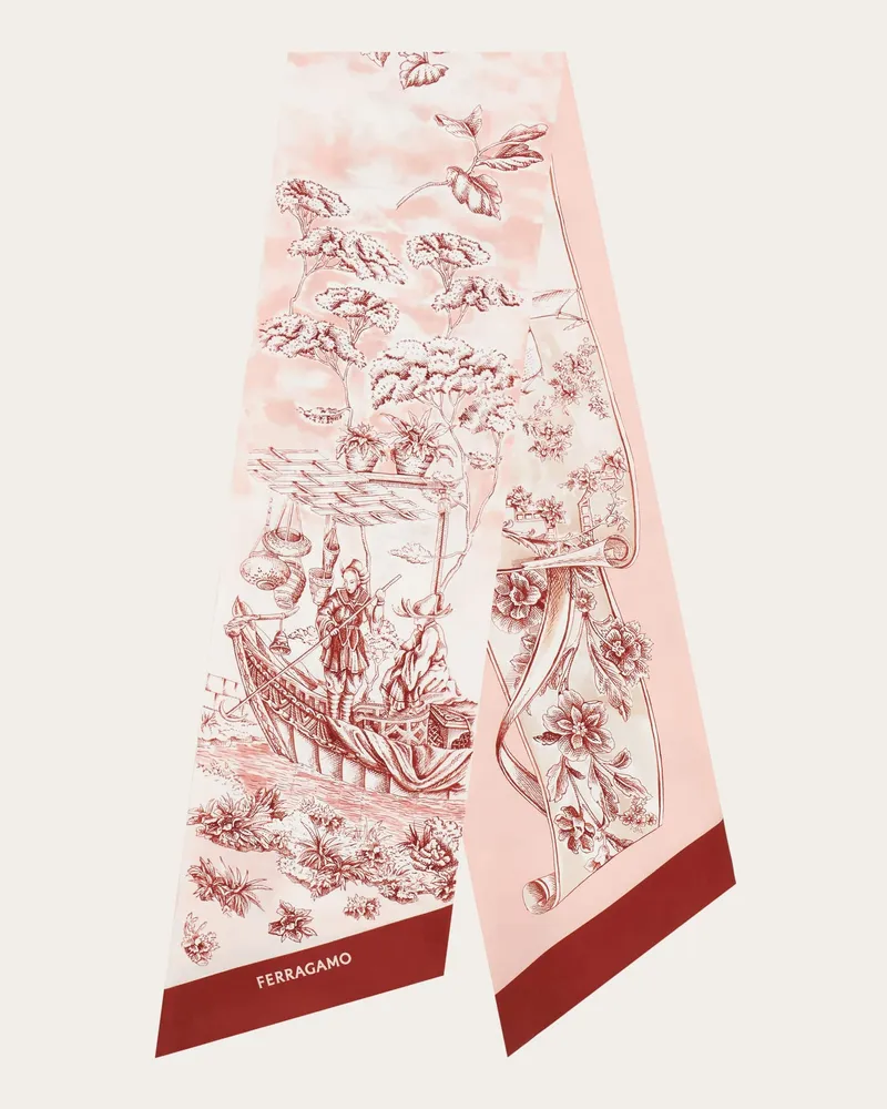 Ferragamo Damen Bandeau-Tuch Ethno-Print Rosa Rosa