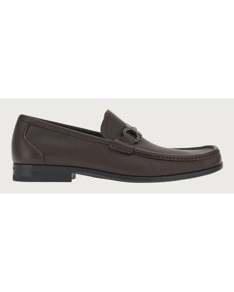 Ferragamo Herren Mokassin mit Gancini-Spange Braun Größe Braun