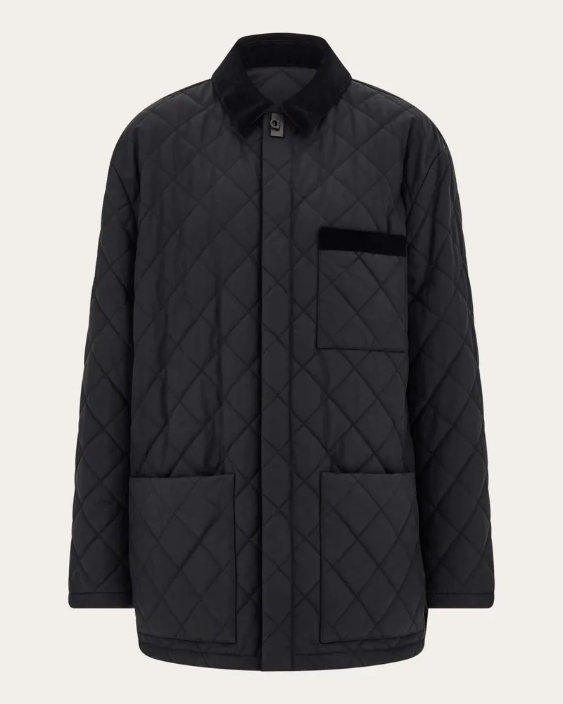Ferragamo Herren Steppjacke Schwarz Schwarz