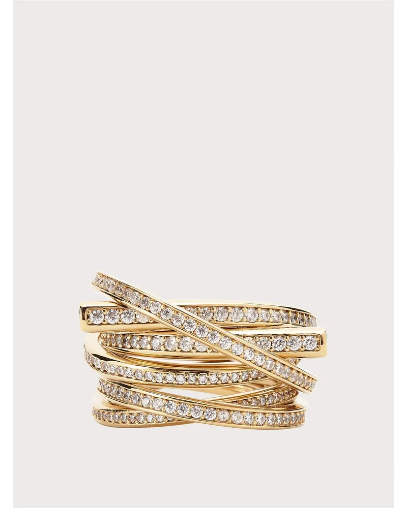 Ferragamo Damen Gancini-Ring – Größe 52 Gold Gold