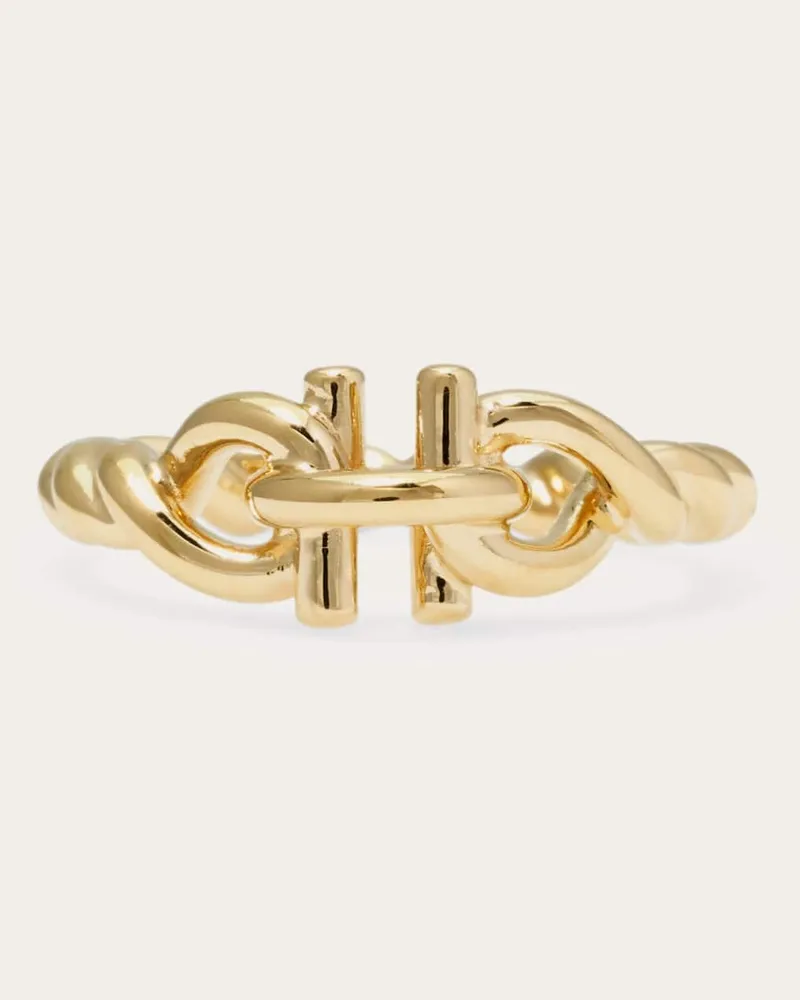 Ferragamo Damen Gancini Ring Torchon (50 mm) Gold Gold