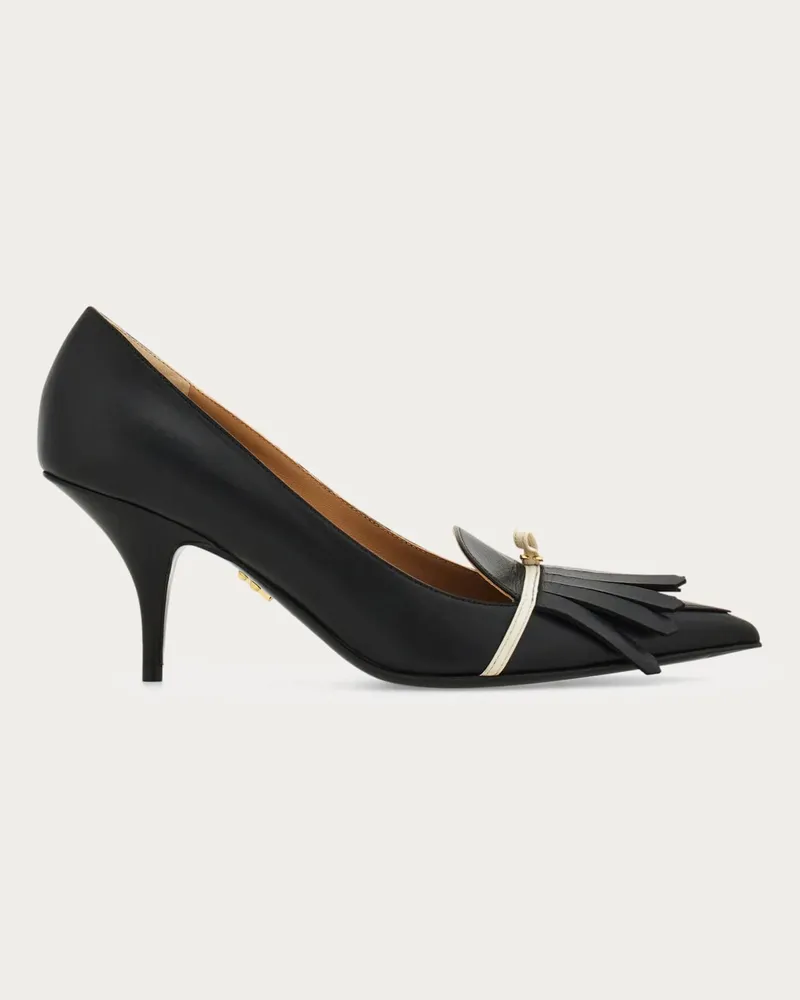 Ferragamo Damen Pumps mit Mini Bow Schwarz Größe Schwarz